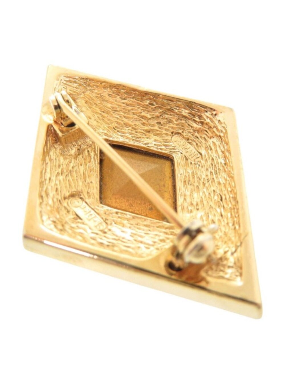 Dior Metal Line Stone Color Gold Brooch - Picture 6 of 9